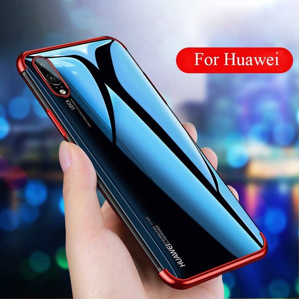 Vevice Plating Phone Case For Huawei P20 Lite Silicone Soft Ultra Slim Clear Cover for P20 Pro P8 P9 Lite 2017 Fundas Capa