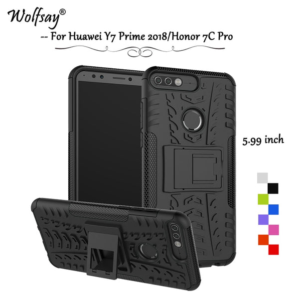 Huawei Y7 Prime 2018 Case Huawei Honor 7C Pro Cover Tough Impact Phone Case Armor Rubber Fundas Cases Huawei Y7 Prime 2018 5.99"