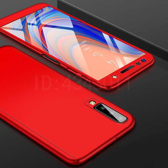 FlanaGan Luxury 360 Full Cover Phone Case For Samsung Galaxy A7 2018 A750F Protective Cover For Galaxy J4 J6 J8 2018 J5 J7 Case
