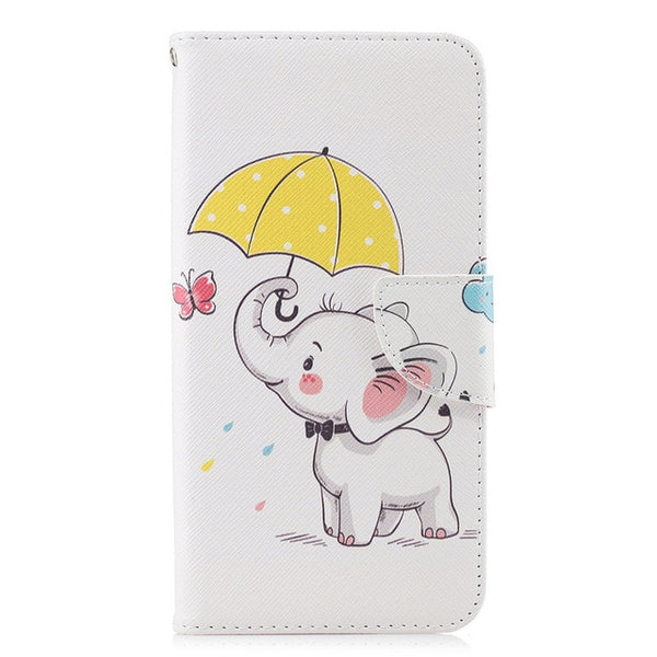 For NOKIA 1 2 3 5 elephant 3D Painted Protective Mobile Cover NOKIA 2.1 3.1 5.1 2018 lovely Cartoon PU Leather Flip Phone Cases