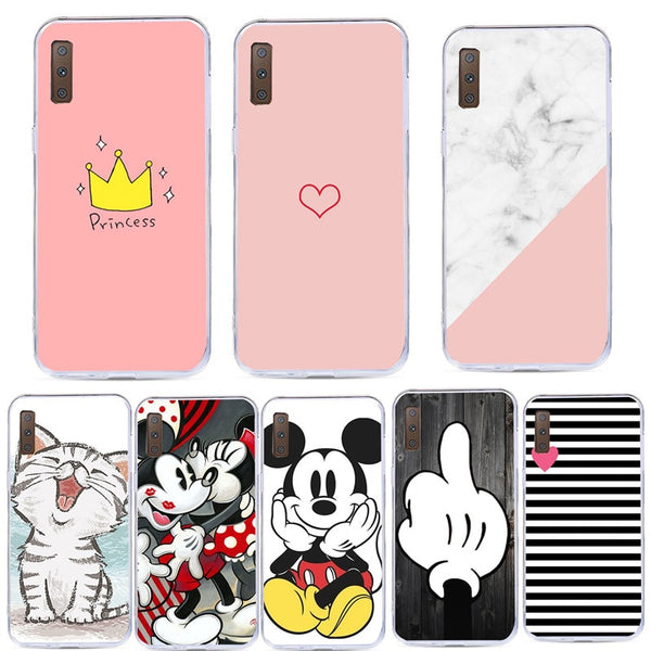 Soft Cases For Samsung Galaxy A7 2018 Phone Cover Silicone Back Case Cover For Samsung A5 A7 J5 2017 A8 Plus 2018 S8 S9 Plus