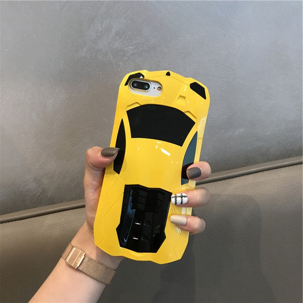 Luxury Sport Racing Car Model Design Mobile Phone Case For iPhone X XS 8 7 6 6s Plus Cover Kickstand Anti-knock Protection Bags