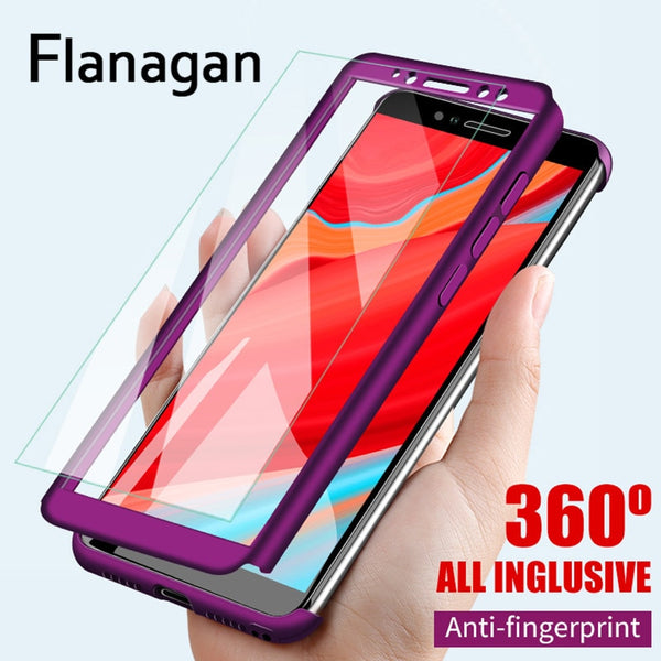 360 Protective Full Cover Phone Case For Xiaomi Redmi Note 5 6 Pro 5A S2 4X Case For Redmi 5A 6A 6 Pro 5 Plus With Glass