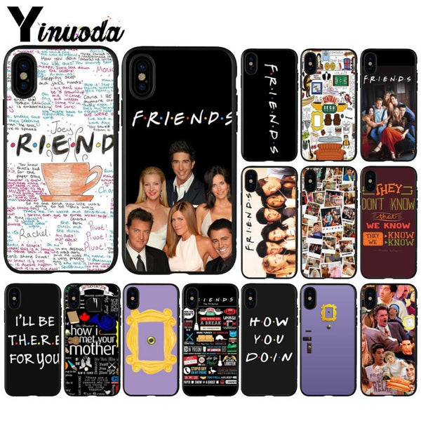 Yinuoda Friends Season TV  TPU black Phone Case Cover Shell for Apple iPhone 8 7 6 6S Plus X XS MAX 5 5S SE XR Mobile Cover