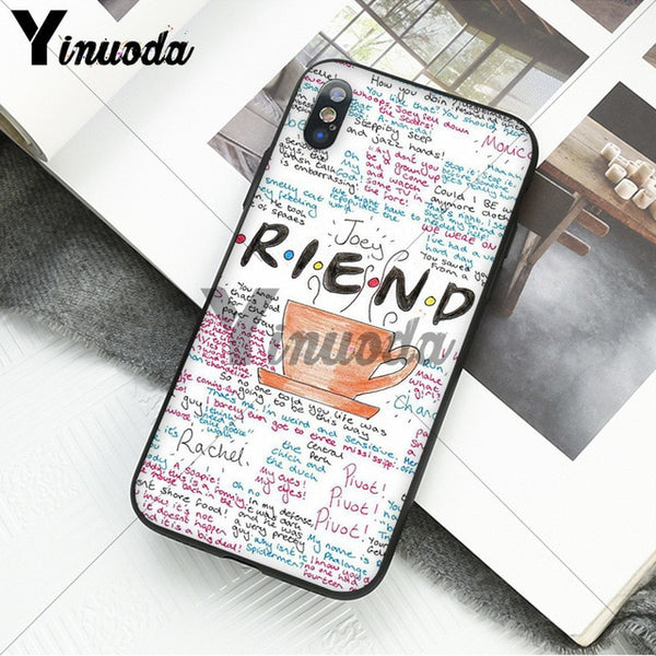 Yinuoda Friends Season TV  TPU black Phone Case Cover Shell for Apple iPhone 8 7 6 6S Plus X XS MAX 5 5S SE XR Mobile Cover