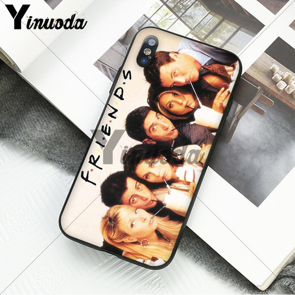 Yinuoda Friends Season TV  TPU black Phone Case Cover Shell for Apple iPhone 8 7 6 6S Plus X XS MAX 5 5S SE XR Mobile Cover