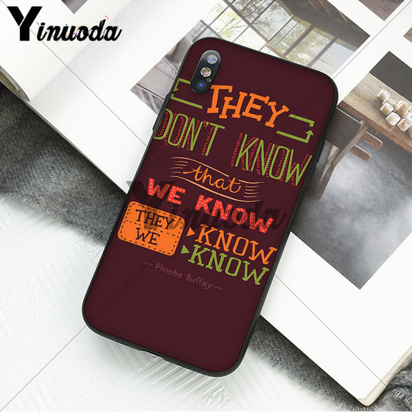 Yinuoda Friends Season TV  TPU black Phone Case Cover Shell for Apple iPhone 8 7 6 6S Plus X XS MAX 5 5S SE XR Mobile Cover