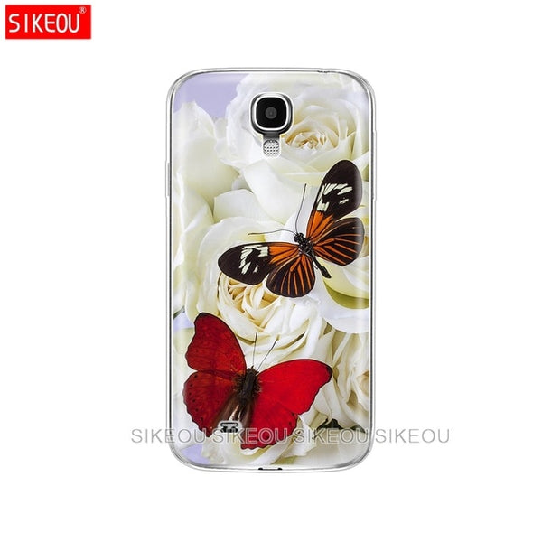 Silicone Soft Case For Samsung Galaxy S4 i9500 Case TPU Cover For Samsung S4 Phone shell  da Hoesje Protective For S 4 butterfly