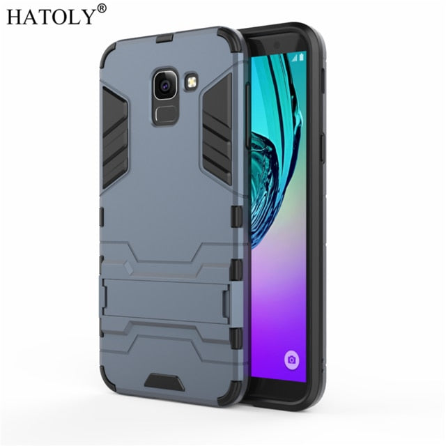 HATOLY For Armor Case Samsung Galaxy J6 2018 Case Galaxy J6 Robot Silicon Rubber Hard Back Phone Cover For Samsung J6 2018 J600F