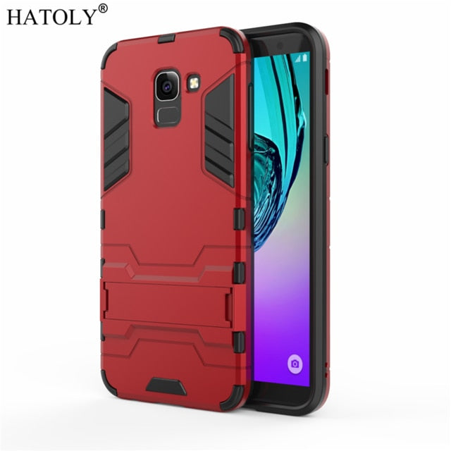 HATOLY For Armor Case Samsung Galaxy J6 2018 Case Galaxy J6 Robot Silicon Rubber Hard Back Phone Cover For Samsung J6 2018 J600F
