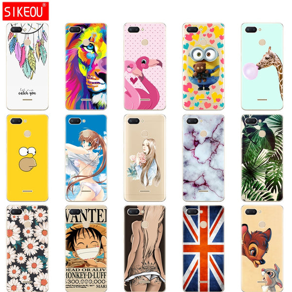 silicone case for Xiaomi Redmi 6 Case Full Protection Soft tpu Back Cover Phone Cases For Redmi6 bumper hongmi 6 Coque marble