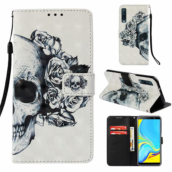 Luxury 3D Leather Wallet Phone Case Cover on For Samsung A7 2018 A750 J4 J6 J8 2018 Flip Capa Soft Coque For Samsung A8 J6 Plus