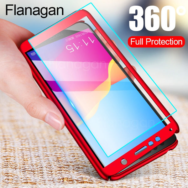 FlanaGan Luxury 360 Full Cover Phone Case For Huawei Honor 7A 7C Pro Protective Case For Honor 8 Lite 8X Max 8C With Glass Film