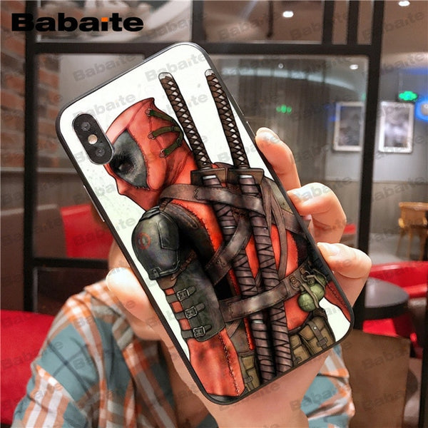 Marvel Deadpool Comic Spiderman Custom Photo Soft Phone Case for iPhone 8 7 6 6S Plus X XS MAX 5 5S SE XR Mobile Cover Babaite