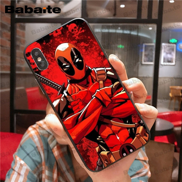 Marvel Deadpool Comic Spiderman Custom Photo Soft Phone Case for iPhone 8 7 6 6S Plus X XS MAX 5 5S SE XR Mobile Cover Babaite