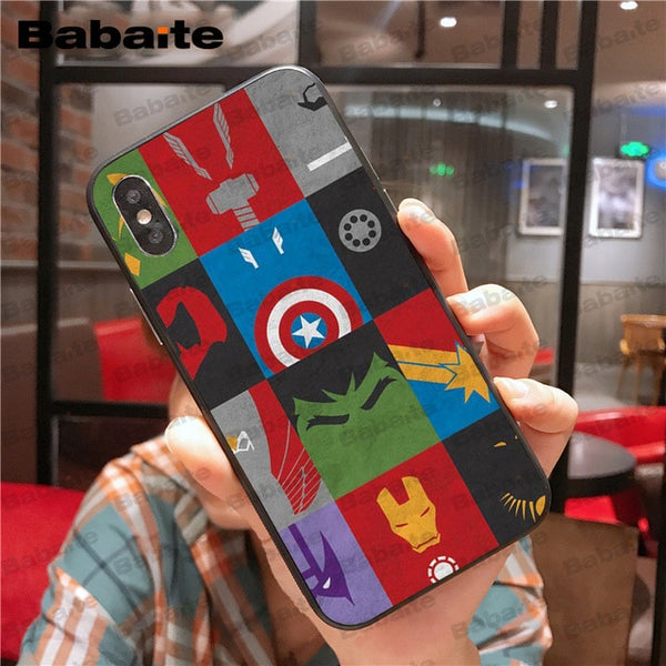 Marvel Deadpool Comic Spiderman Custom Photo Soft Phone Case for iPhone 8 7 6 6S Plus X XS MAX 5 5S SE XR Mobile Cover Babaite