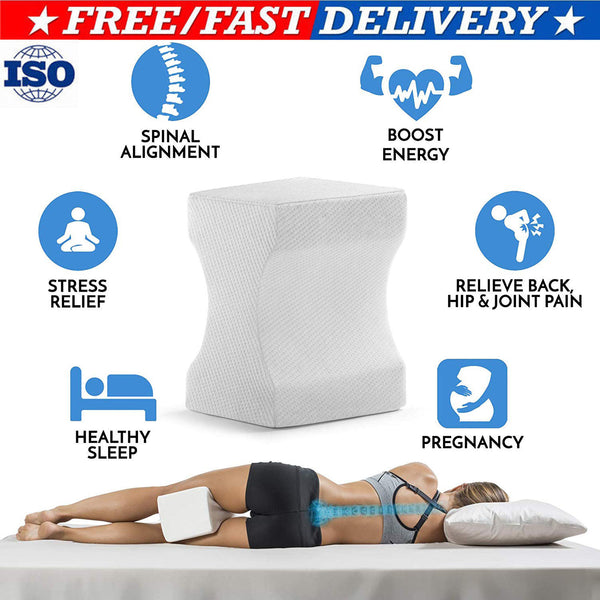 Memory Foam Contour Leg Pillow Bed Orthopedic Firm Back Hips Knee